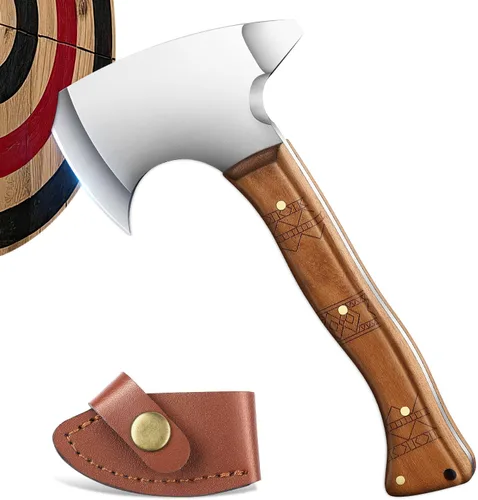 Hacha pequeña para juego de lanzamiento de hacha – Hacha Tomahawk de 8.3 pulgadas, diseño equilibrado profesional con funda | Lanzamiento de hacha
