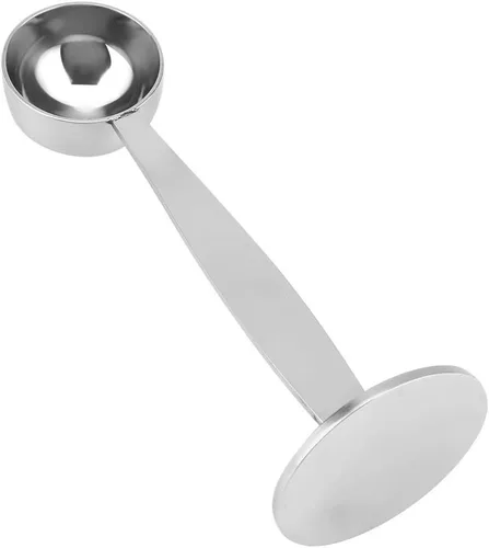 Miniatura 6 de Cuchara de café de acero inoxidable y manipulador, cuchara de medición y apisonamiento 2 en 1 para café en polvo