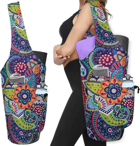 Miniatura 19 de Bolsa para Esterilla de Yoga - Bolsa Transportadora Tipo Tote Larga de Gran Apertura para Esterilla de Yoga con Bolsillo Impermeable con Cremallera