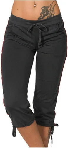 Miniatura 47 de Pantalones capri para mujer, estilo casual, de verano, elásticos, de cintura alta, pantalones de yoga, ajuste atlético, pantalones deportivos