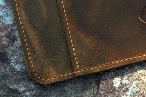 Miniatura 6 de Portafolio de cuero de grano completo, soporte para bloc de notas legal tamaño carta, apertura superior, organizador de carpetas comerciales