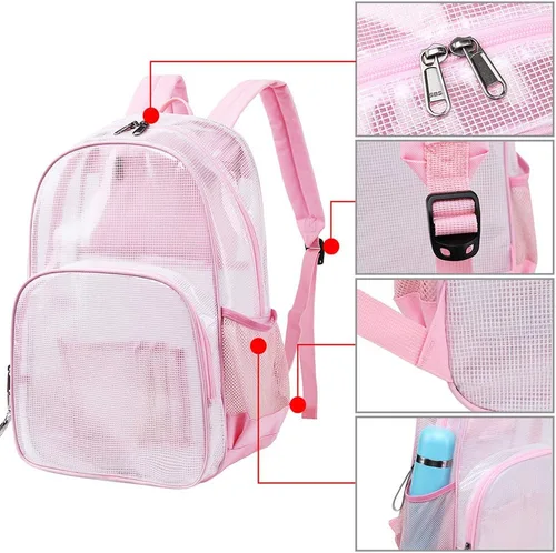 Miniatura 4 de Mygreen Mochila aprobada para estadios, mochila escolar resistente para laptop 15.6, transparente, Modernoajustado