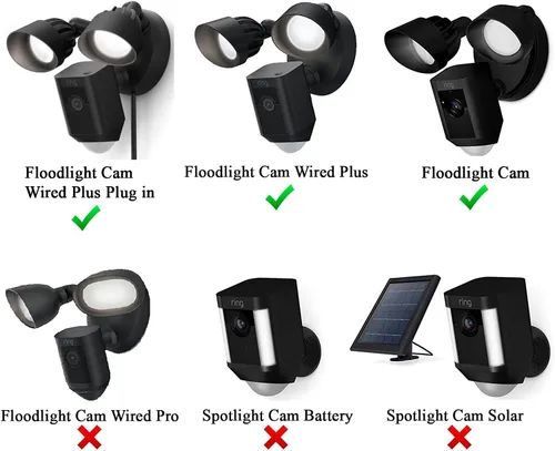 Miniatura 6 de Funda de silicona compatible con Ring Floodlight Cam Wired Plus, cámara de reflector, protección contra el deslumbramiento solar, los rayos UV
