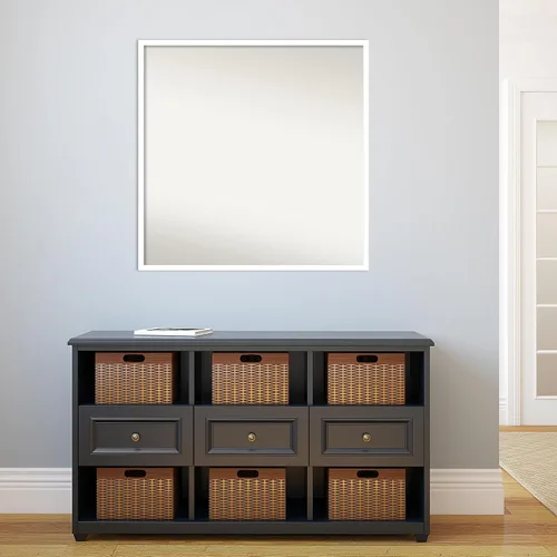 Miniatura 610 de Amanti Art Espejo de baño blanco para sobre el fregadero, 32 x 45 pulgadas, espejo de tocador rectangular blanco esbelto, marco de madera moderno