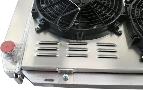 Miniatura 4 de Radiador de aluminio de alto rendimiento compatible con Ford Mustang GT LX 5.0L 302 V8 1975-1993, radiador de 3 filas + cubierta/ventilador + kit