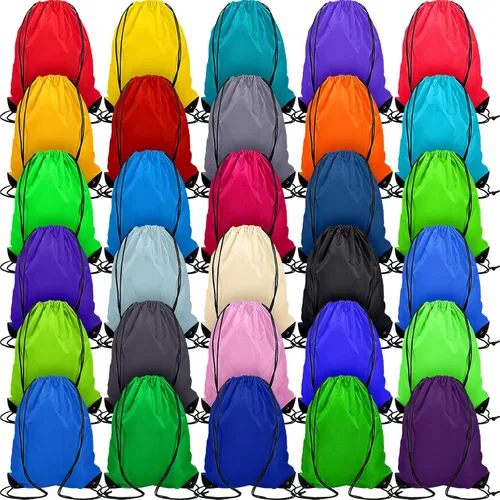 60 mochilas con cordón a granel, bolsas con cordón para deportes, gimnasio, viajes, gimnasio, yoga, suministros de almacenamiento, 30 colores