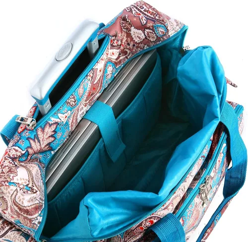 Miniatura 3 de Olympia Deluxe - Maleta de equipaje con ruedas, Azul (Paisley), Overnighter rodante de moda de lujo