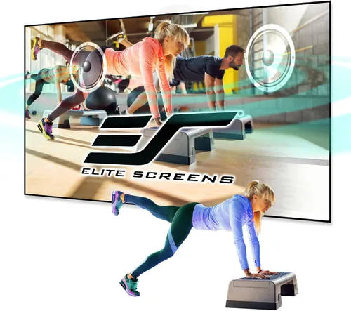 Elite Screens Aeon CineGrey 4D acústicamente transparente, 110 pulgadas Diag. 16:9, 4K/8K Rejección de luz ambiental de techo (CLR/ALR) Pantalla de