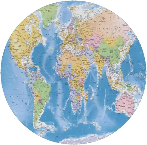Manteles individuales redondos con mapa del mundo para mesa de comedor, lavables, resistentes al calor, manteles antideslizantes para cocina,