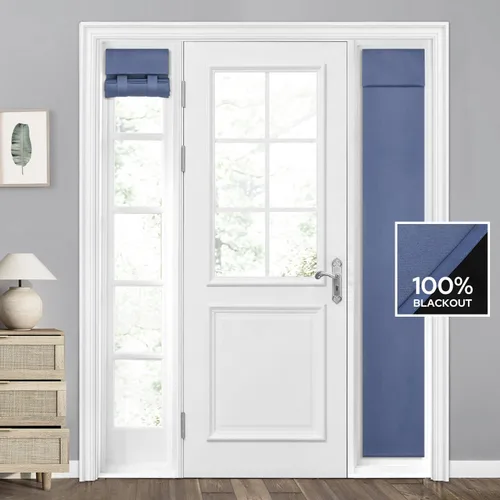 Miniatura 24 de HOMEIDEAS Cortinas 100% Opacas para Luces Laterales de Puerta Principal, Cubierta de Ventana de Puerta de Aula, Persianas de Privacidad