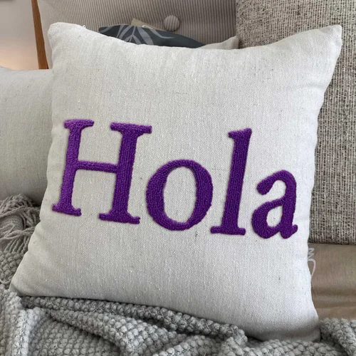 Miniatura 7 de Funda de almohada lumbar con nombre bordado personalizado, funda de almohada de lino con monograma para sofá cama, funda de almohada personalizada