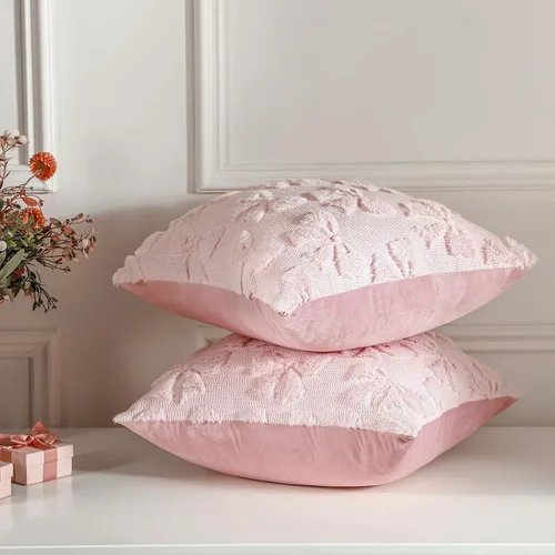 Miniatura 6 de Mixweer Juego de 2 fundas de almohada con moño, decoración de habitación coquette, lindas cosas preppy de piel sintética suave con lazo, fundas