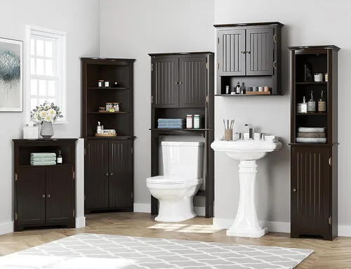 Miniatura 9 de UTEX Organizador de Almacenamiento de Baño Sobre el Inodoro, Organizador de Gabinete de Almacenamiento Sobre el Inodoro con Estantes Ajustables