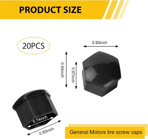 Miniatura 2 de UGSHY 20 piezas de cubiertas para tuercas de rueda, tapas antipolvo de 19 mm hexagonales para pernos de rueda, tapas de tuerca de rueda de plástico