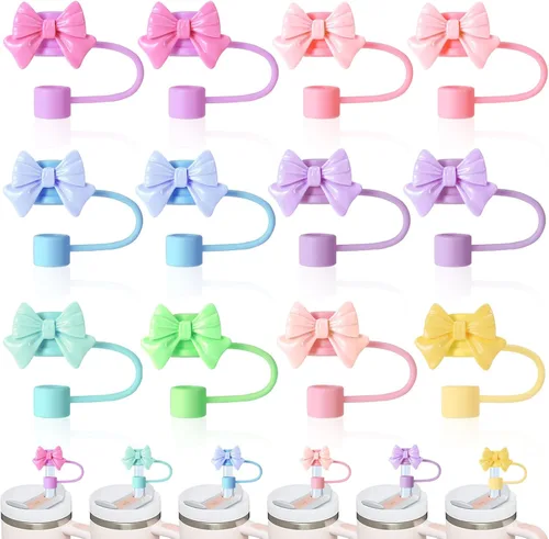 Miniatura 9 de 20 tapas de paja de animales compatibles con Stanley Cup, de silicona, reutilizables, para vasos de 30 y 40 onzas, accesorios de 0.394 in