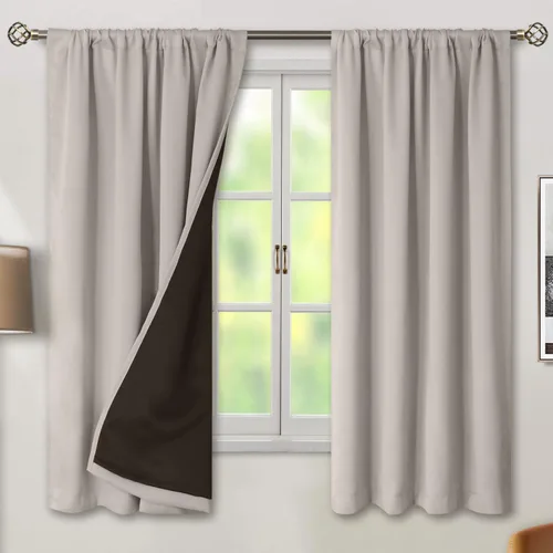 Miniatura 112 de BGment - Cortinas opacas para sala de estar de 63 pulgadas de largo, juego de 2 paneles, cortinas para oscurecer toda la habitación, cortinas
