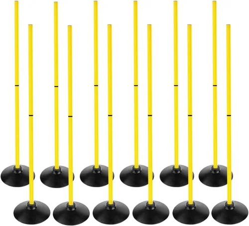 Miniatura 9 de Juego de bastones de agilidad de fútbol Desmontable Deportes Entrenamiento Speed Pole Slalom Poles con Base de goma Equipo de Traning Deportivo