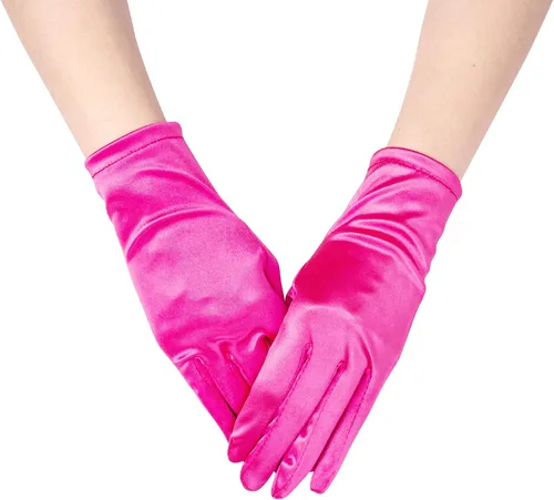 JISEN Guantes de terciopelo satinado de los años 20 para mujer, formal, boda, banquete, fiesta, boda, ópera, manopla colorida