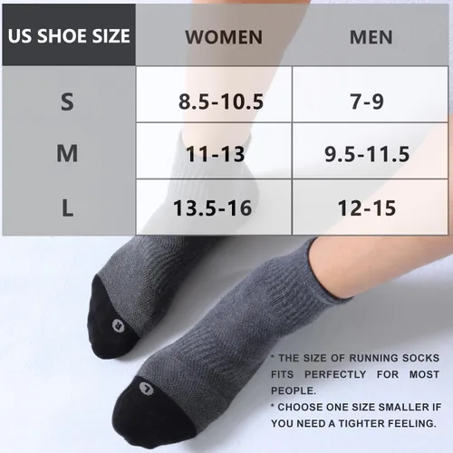 Miniatura 2 de FITRELL Paquete de 6 calcetines deportivos acolchados para hombre, calcetines deportivos para correr, 7-99-1212-15