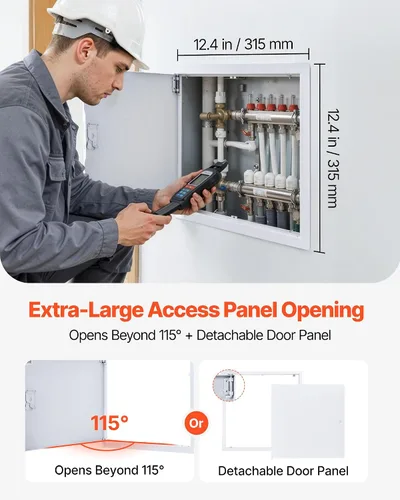 Miniatura 4 de VEVOR Panel de acceso para paneles de yeso, puerta de acceso de acero galvanizado de 13.3 x 13.3 pulgadas, panel de servicio con bisagras de fácil