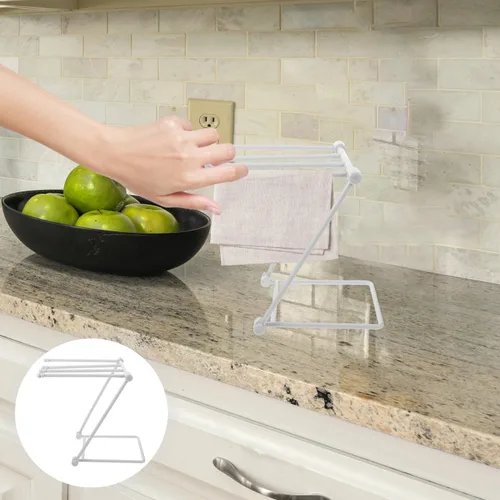 Miniatura 3 de Alipis Paños para lavar platos, toallero para estantes de almacenamiento, encimeras, toallero, colgador de baño, tocadores, encimera de cocina