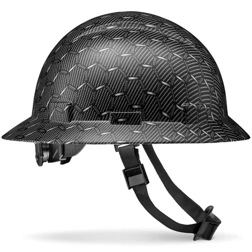 Casco duro para trabajos de construcción aprobado por la OSHA, de ala completa, aprobado como seguro, con diseño personalizado de fibra de carbono,