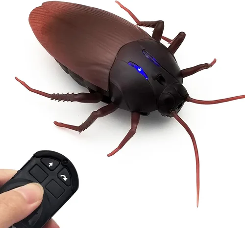 Tipmant Coche de Control Remoto RC Cucaracha Vehículo Animal Juguetes Electrónicos Insecto Realista Insecto con Ojos Luminosos Mascota Gato Regalo