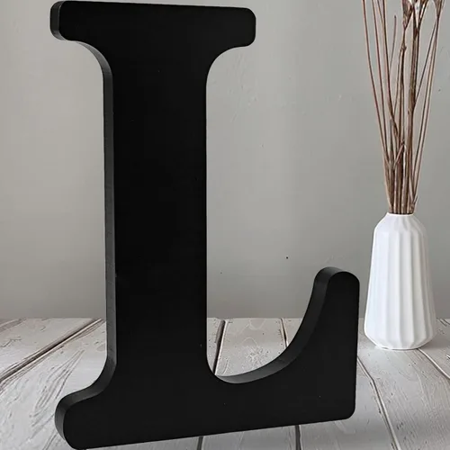 Miniatura 19 de AOCEAN Letras de madera negra de 12 pulgadas, letras de madera sin terminar para Halloween, letras decorativas de pie, tablero de señalización