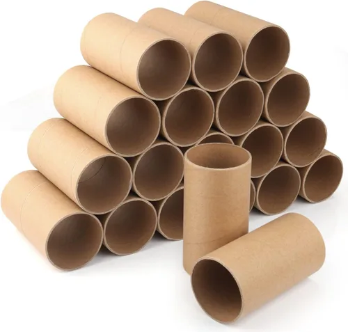 Paquete de 20 rollos de cartón marrón para manualidades, tubos redondos gruesos para manualidades, proyectos hechos a mano (2.04 x 3.9 pulgadas)