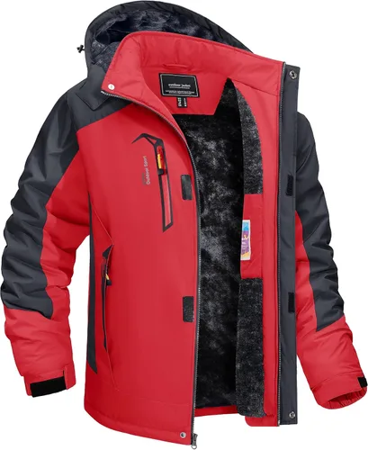 Miniatura 8 de TACVASEN Chaqueta de invierno para hombre, chaqueta de forro polar resistente al agua, chaqueta de esquí para nieve, chaqueta táctica militar