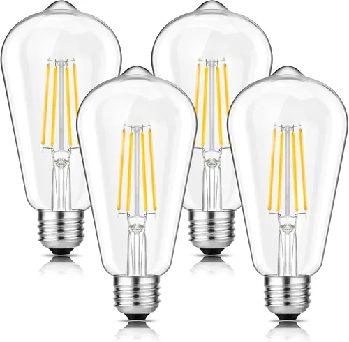 Miniatura 11 de Svater – Bombillas LED vintage con diseño Edison, 6 vatios equivalentes a 60 vatios, luz blanca neutra de alta luminosidad 4000K, bombillas