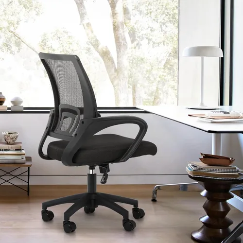 Miniatura 2 de Magshion Silla de oficina, silla ergonómica de escritorio de malla con respaldo medio, silla de computadora con ruedas con soporte lumbar y cómodos