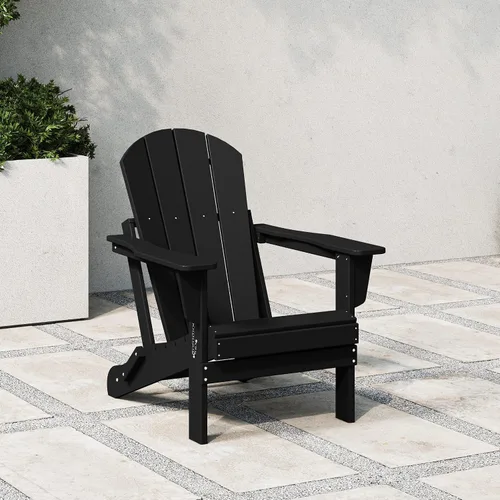 Miniatura 2 de WestinTrends Malibu HDPE - Silla plegable Adirondack de polietileno para exteriores, color negro