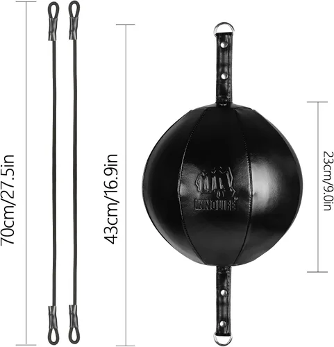 Miniatura 2 de InnoLife Kit de saco de boxeo de doble extremo con bola de perforación, kit de reacción de velocidad con cordones elásticos, perfecto