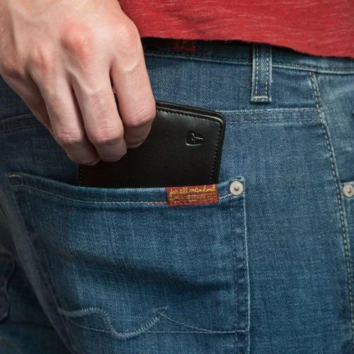 Miniatura 6 de Bryker Hyde - Billetera para hombre con protección de RFID, doble tapa, para 1 o 2 tarjetas de identificación, capacidad extra, billetera de viaje