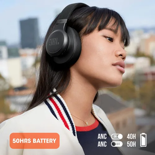 Miniatura 5 de JBL Live 660NC - Auriculares inalámbricos con cancelación de ruido, sonido exclusivo, asistencia de voz, hasta 50 horas de batería con carga rápida