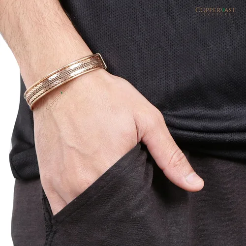 Miniatura 7 de Pulseras de cobre para hombres y mujeres Juego de 3 con caja de regalo Hecho a mano 100% cobre Regalo para mujeres y hombres