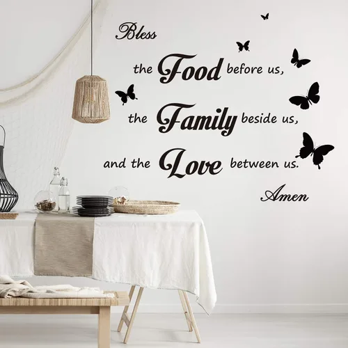 Miniatura 4 de Stickers de pared para cocina, decoración de comedor, letrero de oración para la cena, letrero "Bendiga los alimentos que están delante nuestro