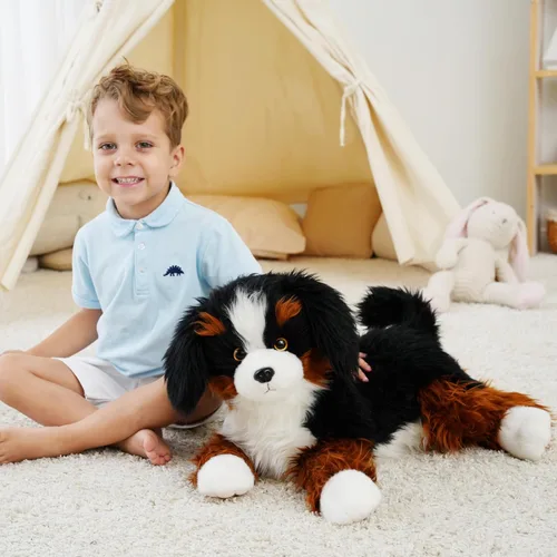 Miniatura 4 de Animal de peluche con peso, cachorro de peluche suave, perro de montaña de Berna, regalo de juguete para niños y adultos, 4.5 libras, 25 pulgadas