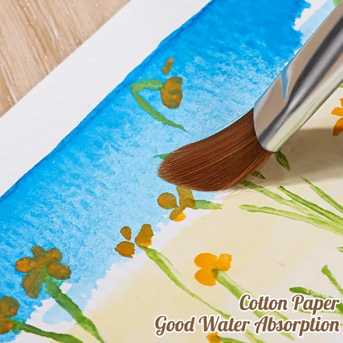 Miniatura 4 de 120 hojas de papel de acuarela a granel, papel prensado en frío de 140 lb/300 GSM, papel blanco para acuarela para niños, estudiantes, adultos