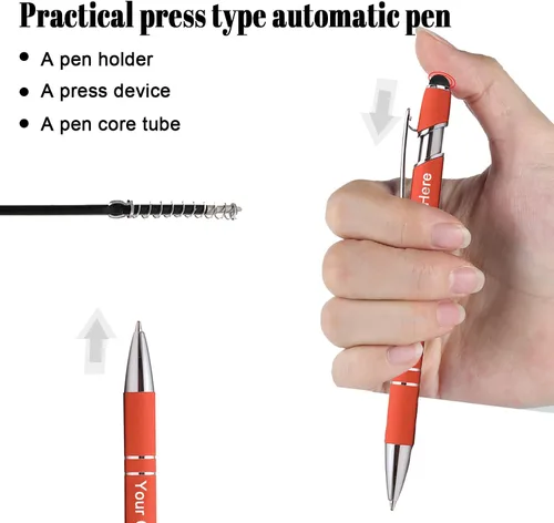 Miniatura 4 de EAQ Bolígrafos personalizados grabados personalizados con punta de lápiz capacitivo, bolígrafos con nombre de texto y mensaje para aniversarios
