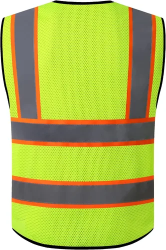 Miniatura 2 de Chaleco de seguridad reflectante para hombres y mujeres, chaleco de construcción que cumple con el estándar ANSI/ISEA
