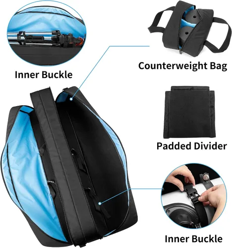 Miniatura 2 de samdew Funda para telescopio, bolsa de telescopio de doble capa para almacenamiento de telescopios astronómicos, funda acolchada de transporte