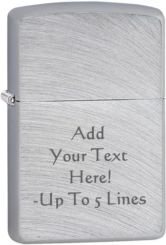 Zippo Encendedor - Encendedor personalizado cromado a prueba de viento personalizado mensaje grabado (arco de cromo cepillado) #24647