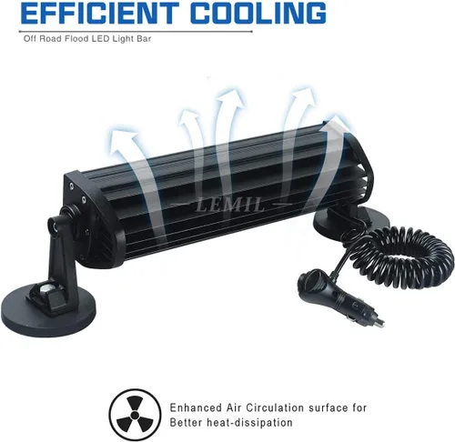 Miniatura 4 de LEMIL Barra de luz LED de 72 W, luz de inundación, luz de trabajo magnética, encendedor de cigarrillos, impermeable, conducción todoterreno con Haz
