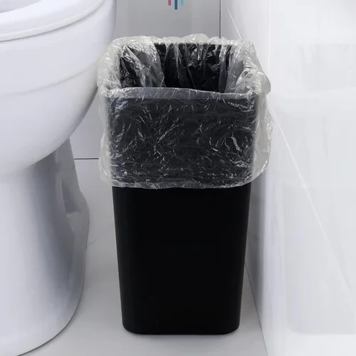 Miniatura 6 de Paquete de 3 cubos de basura negros de 4.5 galones, contenedor de basura Construcción de plástico resistente, forma rectangular que ahorra