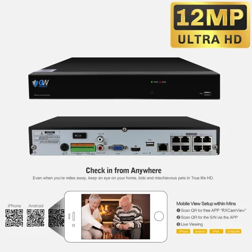 Miniatura 3 de GW Security 8 canales 8 megapíxeles AI reconocimiento/persona/vehículo detección 4K sistema de cámaras de seguridad, 4 UHD 2160P 4K 2-Way Audio