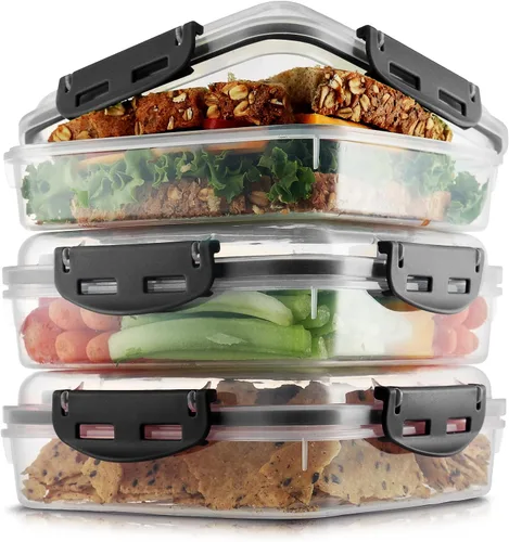 Miniatura 9 de Tafura Recipientes y cajas para sándwiches de alta calidad, sin BPA, para loncheras, duradero y reutilizable, soporte para sándwiches para mayor