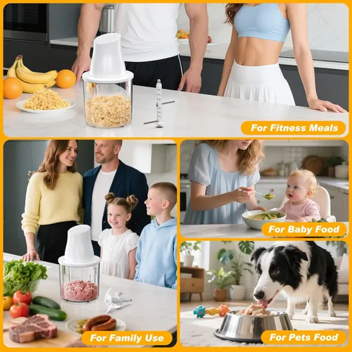 Miniatura 9 de Herramienta Eléctrica Trituradora de Pollo: Herramienta Trituradora de Carne Multifuncional de Presión para Operar de 250W con Gran Capacidad