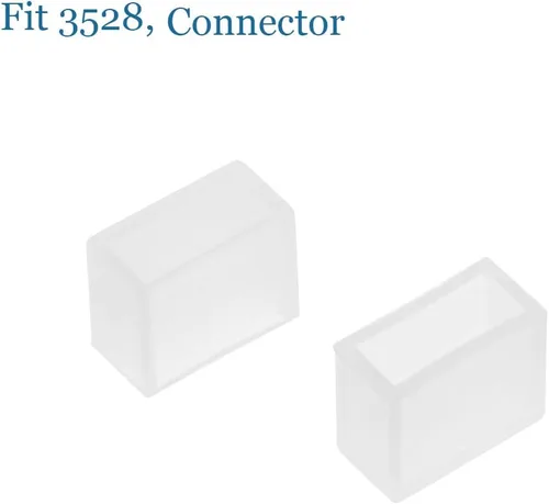 Miniatura 3 de uxcell 50pcs Silicona Plug Fit 3528 0.315 in de ancho LED Tubo Tira Luz Tapa Tapa Tapa Blanco